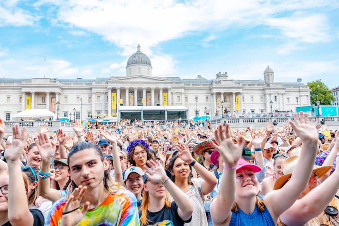 A photo of the West End LIVE crowd in Trafalgar Square.