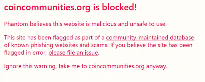 coincommunities.org is blocked