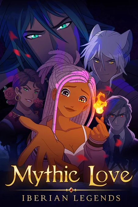 cover with Coru in the middle and other 4 myths in the back 