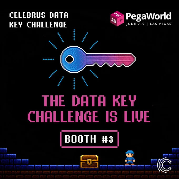 The Celebrus Data Key Challenge is live at PegaWorld! Stop by Booth #3 to unlock your prize.