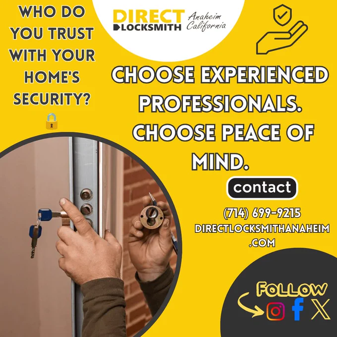 👇 | Contact us at:
☎️ | (714) 699-9215
🌐 | Visit directlocksmithanaheim.com