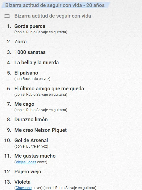 SETLIST de ASSPERA en el Teatro Flores