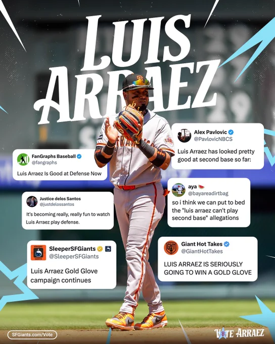 Graphic featuring several X posts praising Arraez’s defense
