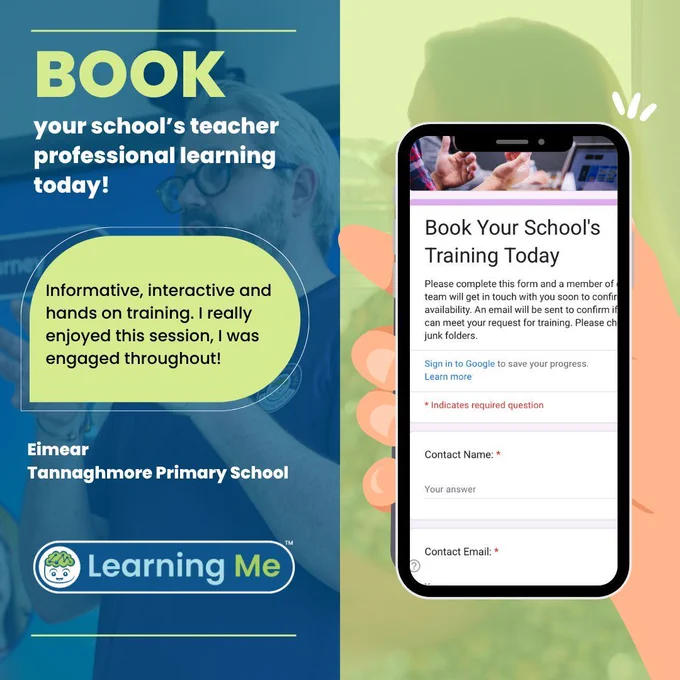 Book your school's TPL session today at www.learning-me.com today!

Quote: Informative, interactive and hands on training. I really enjoyed this session, I was engaged throughout!