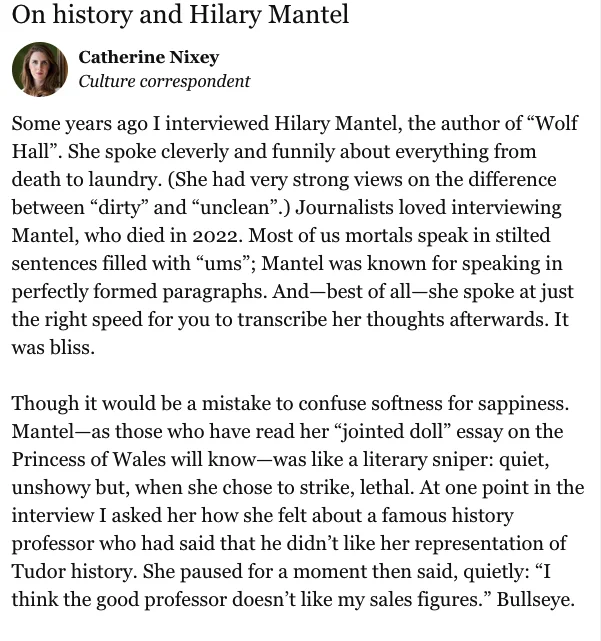 "Somewhere along the line, academia parted company with readers. Academics sniff at history books that the public enjoys."
— Catherine Nixey, Culture correspondent, @TheEconomist.
How did we get to this point in writing history? 