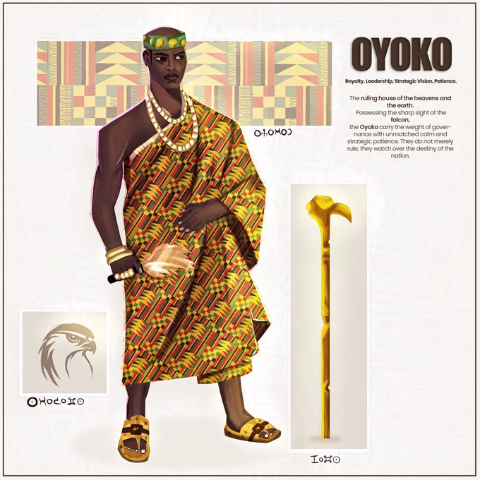 Illustration of an Oyoko clan male from the Ashanti kingdom
