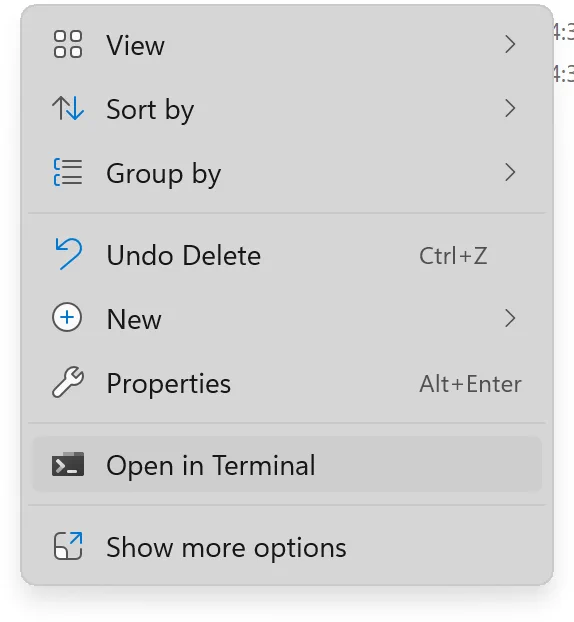 Right click menu that handles file types.