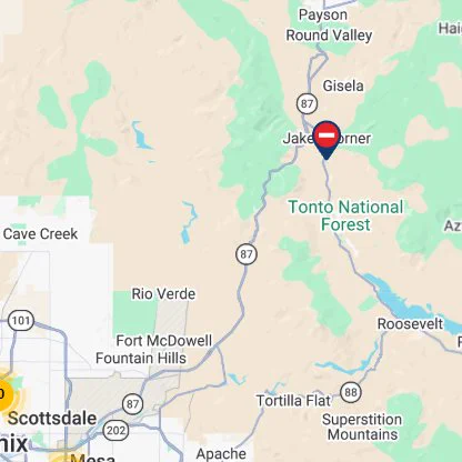 A map slows the location of the closure. 