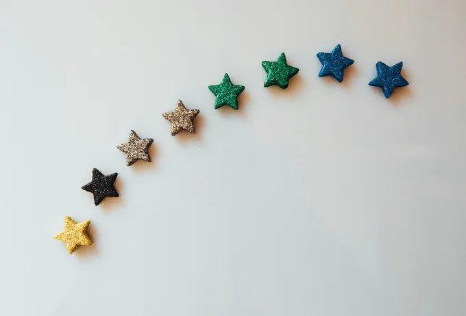 Stars which represent a changing rating from Markus Spiske at Unsplash. The image has been cropped and resized