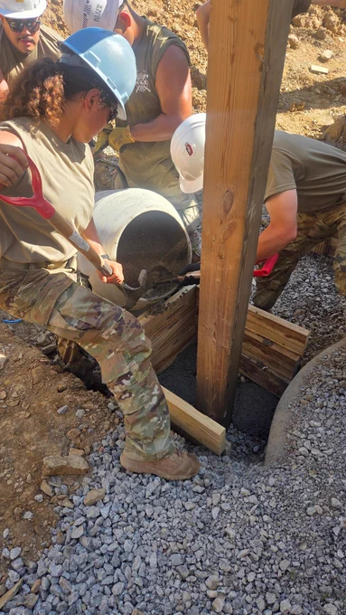 Oklahoma Army National Guard members assigned to the 120th Engineer Battalion help construct forms for a trench system at Camp Gruber Training Center, Oklahoma. (Oklahoma National Guard photo provided by Spc. Erik Johnson)