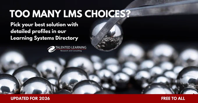 Say hello to a whole new way to research #learning #tech solutions!🔎

Our free #LMS directory lets you browse by category, compare vendors   dig into profiles of interest before you contact anyone.

Plus, each profile is vetted by Lead Analyst @JohnLeh!👉 https://talentedlearning.com/learning-systems-directory/