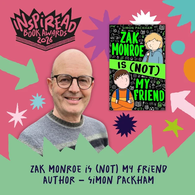 A graphic featuring a middle-aged white man with a bald head and glasses. He's wearing a grey striped jumper.