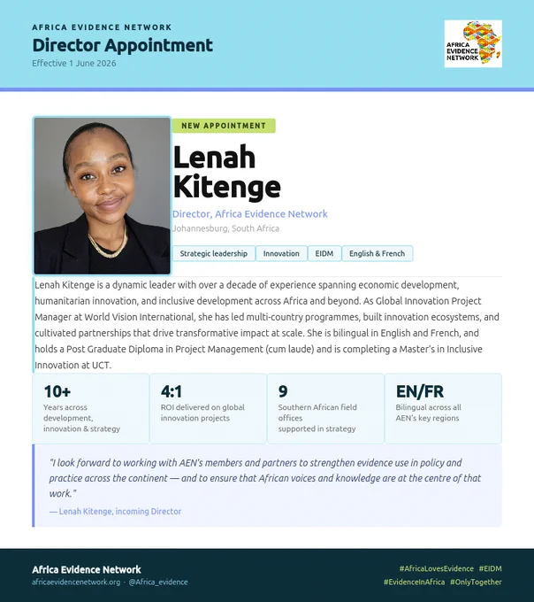 Welcome to the AEN, Director - Lenah Kitenge.