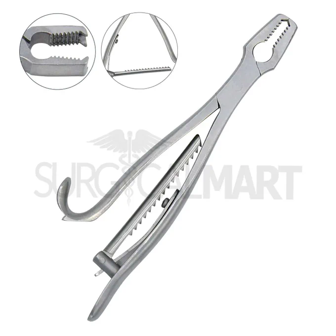 Surgical Mart Kern Bone Holding Forceps 17″ (43.2cm) Serrated 2×2 Teeth Tips Orthopedic Surgical Instrument