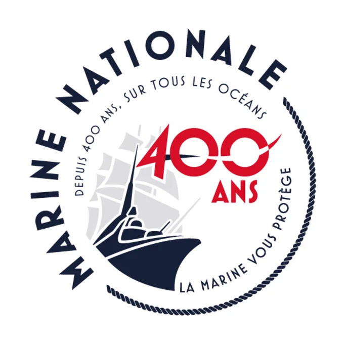 Logo commémoratif du 400e anniversaire de la Marine Nationale française.