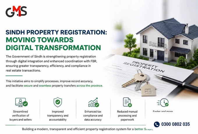 A major step towards transparency, efficiency, and ease in real estate transactions. The digital transformation of property registration in Sindh will help streamline processes, improve record accuracy, enhance tax compliance, and reduce paperwork for buyers and sellers alike.

✅ Faster Processing
✅ Greater Transparency
✅ Improved Data Accuracy
✅ Seamless Property Transfers
✅ Better Compliance

#PropertyManagement #GMSConsultants #DigitalPakistan #BusinessCompliance #InvestmentPakistan #PropertyMarket #ModernGovernance