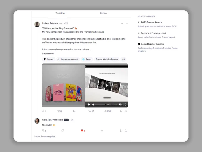Screenshot of my featured post on Contra.