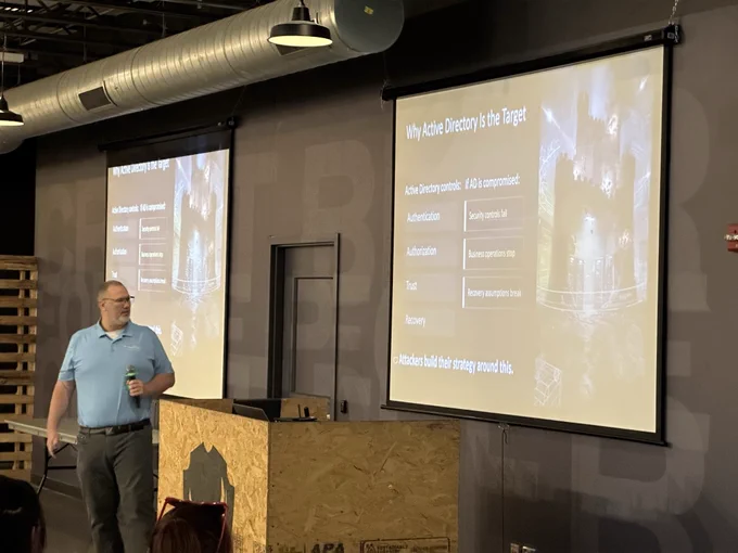 Craig Birch Principal Technologist at Cayosoft presents on Toxic Combinations: Active Directory Misconfigurations at the 2026 Hackers Teaching Hackers Conference in Columbus Ohio. 