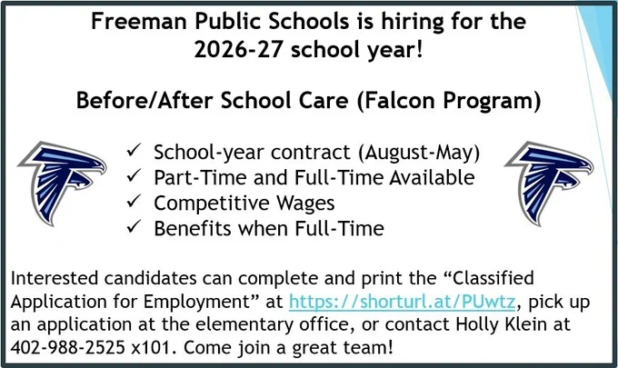Falcon Program opening for 2026-27