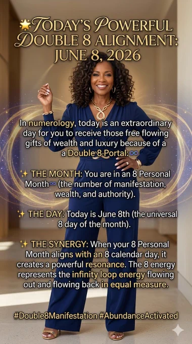 8 Personal Month aligns with an 8 calendar day, it creates a powerful resonance. The 8 energy represents the infinity loop energy flowing out and flowing back in equal measure.
