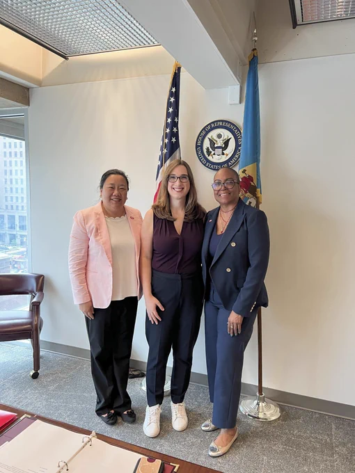 Rep. McBride poses with leadership from AARP Delaware in her Wilmington office. 