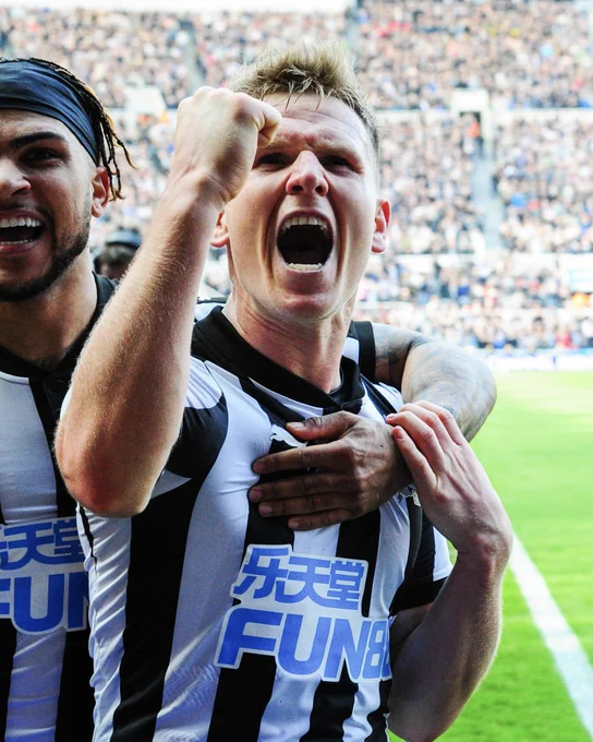 Matt Ritchie celebrates scoring v Arsenal