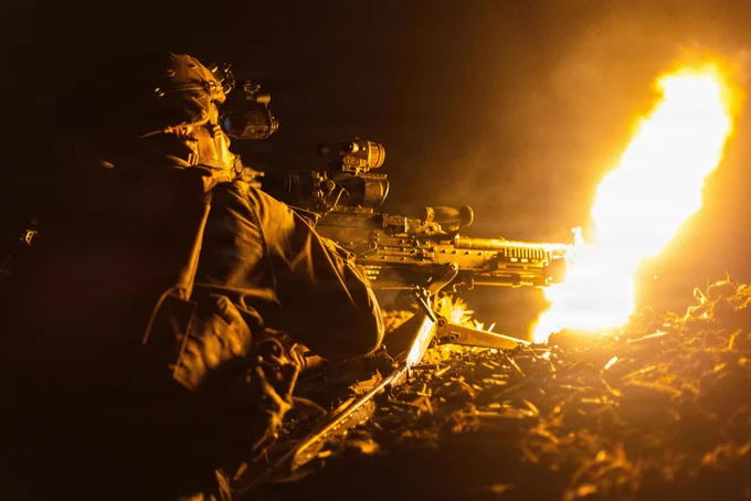 Soldiers with 2-27 IN, 3rd MBCT, 25th Infantry Division, conducted a platoon night blank-fire exercise during Salaknib 26 at Fort Magsaysay, Philippines.