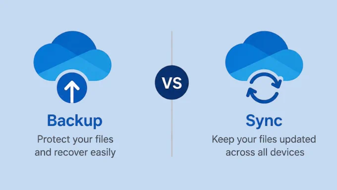 Difference Between OneDrive Backup and Sync