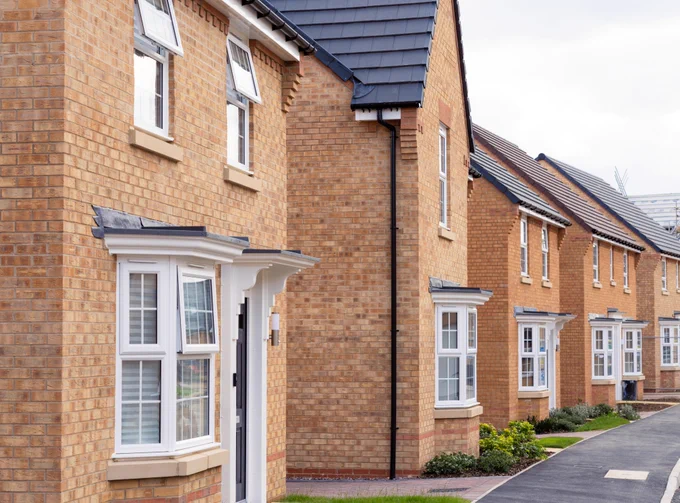 A row of new build homes.