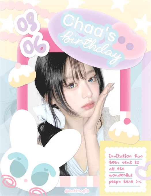 today is soO sweet like a bubblegum _____< 🫧 come and join the happi day of kak chaa ꒰՞ ܸ. . ܸ՞꒱♡ shower her with kind wishes and enjoy the party !