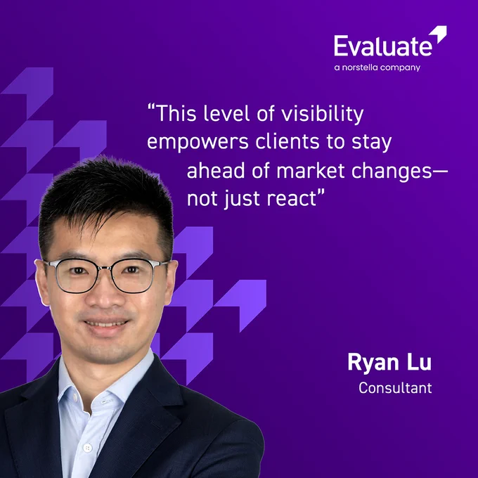 A consultant emphasizes the importance of visibility in staying ahead of market changes. The image features a professional, motivating tone with a corporate brand logo.