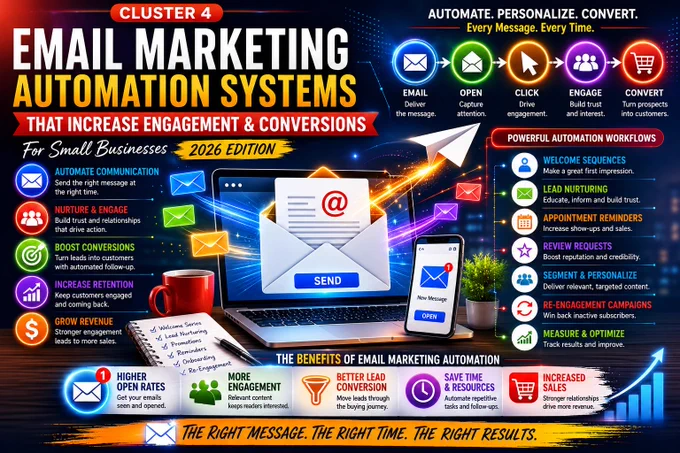 Learn how email marketing automation helps small businesses increase engagement, nurture leads, improve retention, and drive conversions.