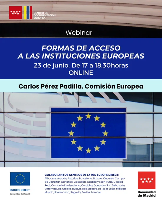 imagen bandera europea y webinar