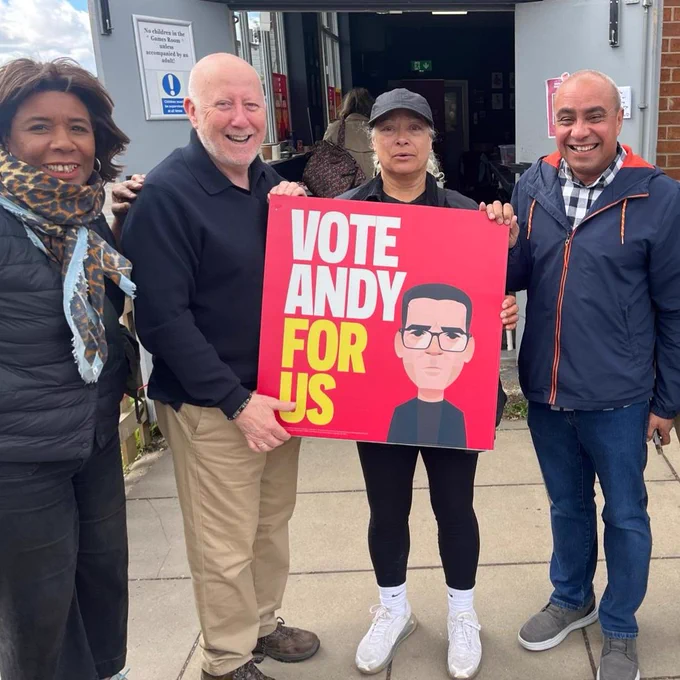 Andy McDonald at the campaign centre for Andy Burnham in the Makerfield by-election.