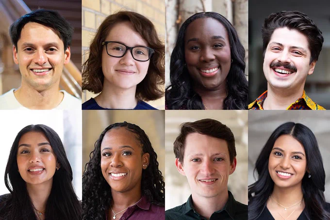 Clockwise from top left: Jeremy Rau, Julie Midroni, Olajumoke (Jummy) Oladipo, Alex Dhaliwal, Darshana Seeburruth, Chad Turner, Nimi Durowaye and Radha Sharma (photos by Julia Soudat)