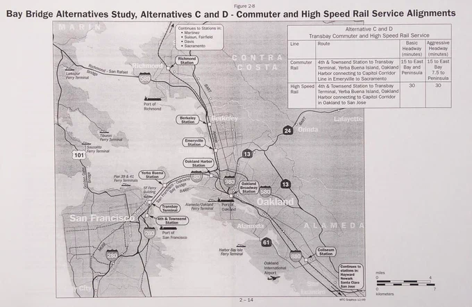 PAGE 32: BAY BRIDGE ALTERNATIVES STUDY: PROPOSED COMMUTER AND HIGH-SPEED RAIL ALIGNMENTS (ALTERNATIVES C AND D)