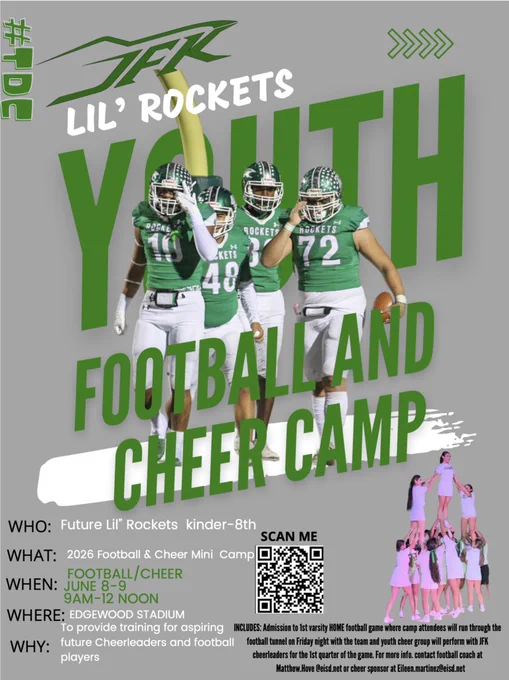 2026 Little Rockets Cheer and Football Camp