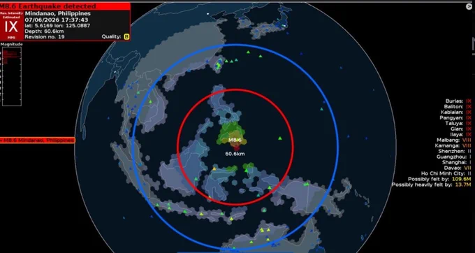 A powerful magnitude 7.8 earthquake struck the southern Philippines on June 8, 2026, during morning flag ceremonies at schools, killing at least 4 people and injuring over 200