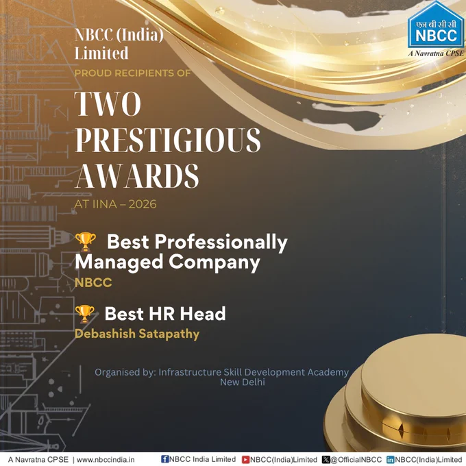 IINA Awards 2026. Organised by the Infrastructure Skill Development Academy, the awards witnessed participation from 95 infrastructure and construction companies, with nominations received from over 250 projects.