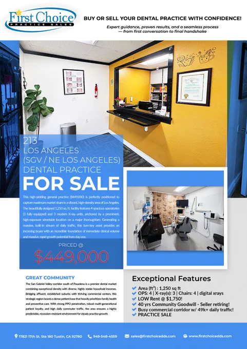 213 Los Angeles - Los Angeles Dental Practice for Sale