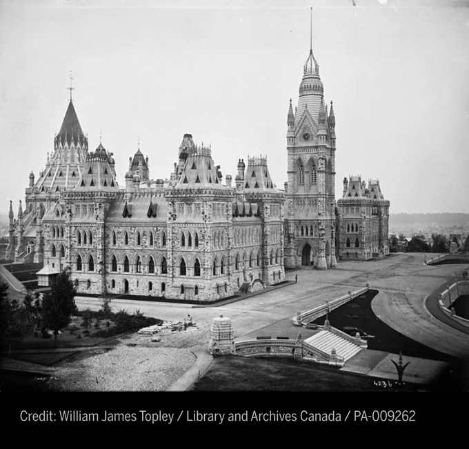 The original Parliament building. 

Photo is credited to William James Topley and Library and Archives Canada, catalogue number PA-009262.