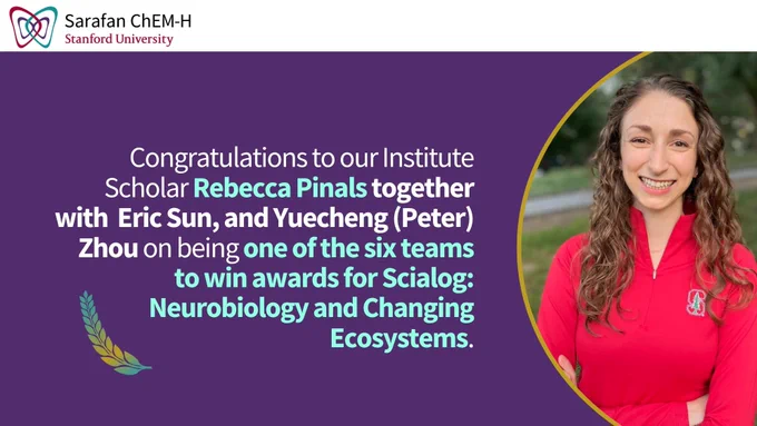 Congratulations to our Institute Scholar Rebecca Pinals together with  Eric Sun, and Yuecheng (Peter) Zhou on being one of the six teams to win awards for Scialog: Neurobiology and Changing Ecosystems.