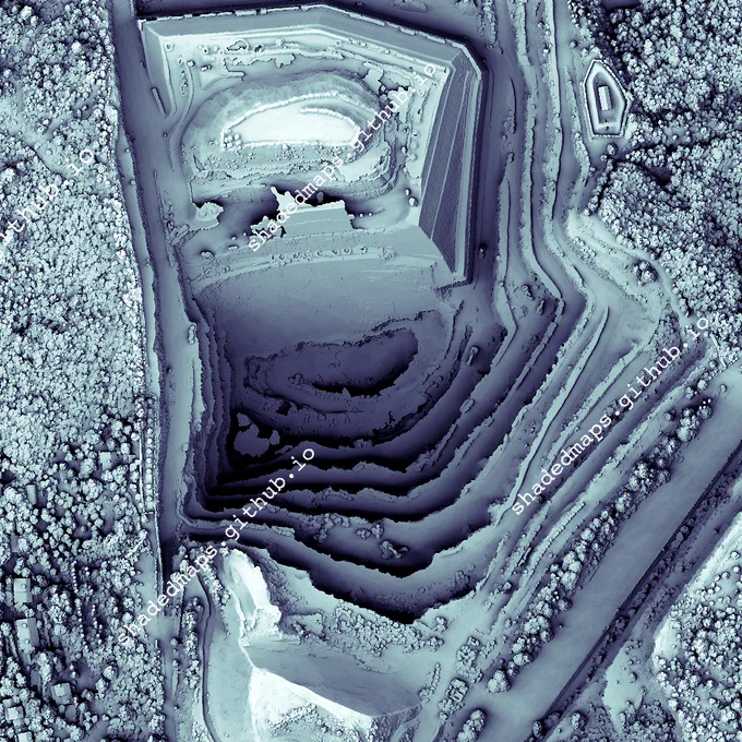 A fragment from the shaded map of Monte Carlo, Monaco.