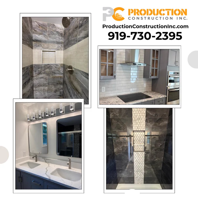 ✨ Another beautiful transformation completed by Production Construction Inc. ✨

This Homewood Project showcases the power of thoughtful design and quality craftsmanship.

🚿 Custom tiled shower with built-in niche
🛁 Modern double vanity with quartz countertops
🍽️ Updated kitchen featuring custom cabinetry, tile backsplash, and new finishes

Whether it's a bathroom renovation, kitchen remodel, or a complete home transformation, our team is committed to delivering exceptional results that are built to last.

Ready to transform your home?

📞 919-730-2395
🌐 ProductionConstructionInc.com

Serving Raleigh, Durham, Chapel Hill, and surrounding areas.

#ProductionConstructionInc #HomewoodProject #BathroomRemodel #KitchenRemodel #HomeRenovation #CustomShower #BathroomDesign #KitchenDesign #RaleighNC #DurhamNC #ChapelHillNC #GeneralContractor #BuildRemodelRepair #BuiltWithIntegrityFinishedWithPride
