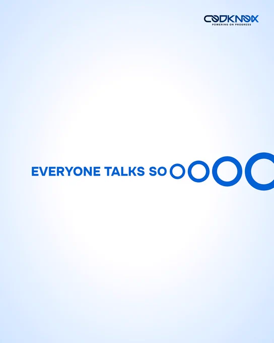 Codknox branding with “Everyone Talks So” and blue circular graphics.