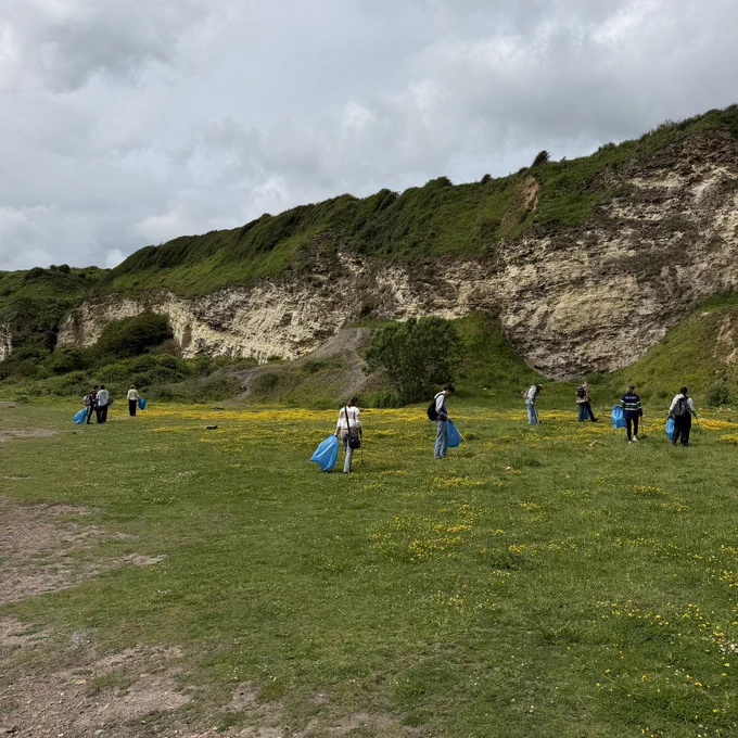 Volunteers on the beach