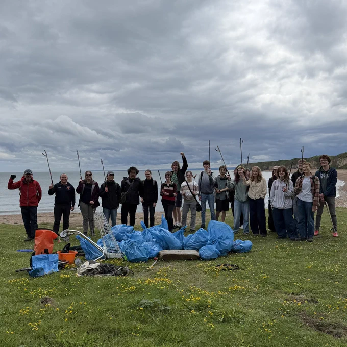 Volunteers on the beach