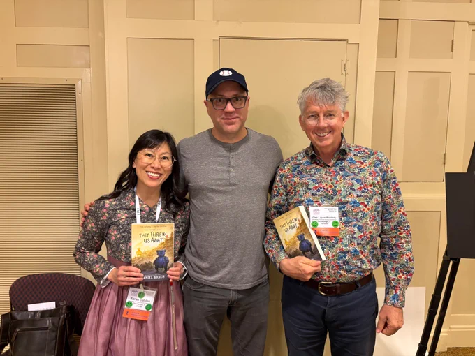 Associate Professor Sarah Park Dahlen, MSLIS alum Daniel Kraus, and Associate Director for Research Support Services, HathiTrust Research Center, Glen Layne-Worthey. 
