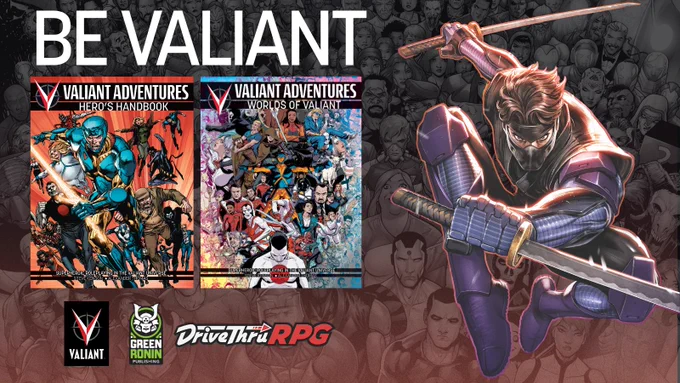 The Valiant Adventures RPG is available now at DriveThruRPG and DriveThruComics!