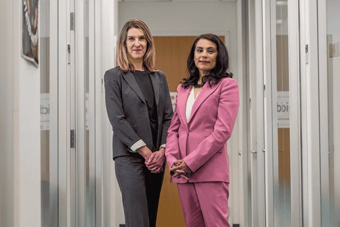 Boston University researchers Britta Lassmann (left) and Nahid Bhadelia are both infectious diseases experts and part of the BEACON leadership team.\n\n